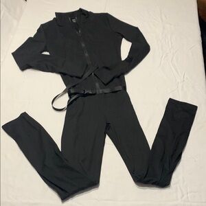 SHEIN Elegant Black Zipper Jumpsuit